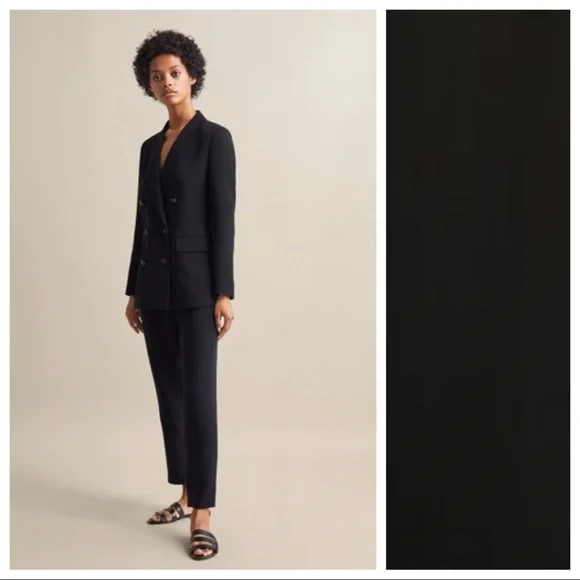 NWT. Massimo Dutti Black Crepe Trousers. Size 2. - Picture 3 of 6